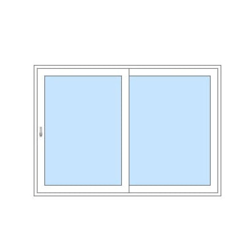 raam-hefschuifraam Tweepanelenschuifraam met blauw getint glas